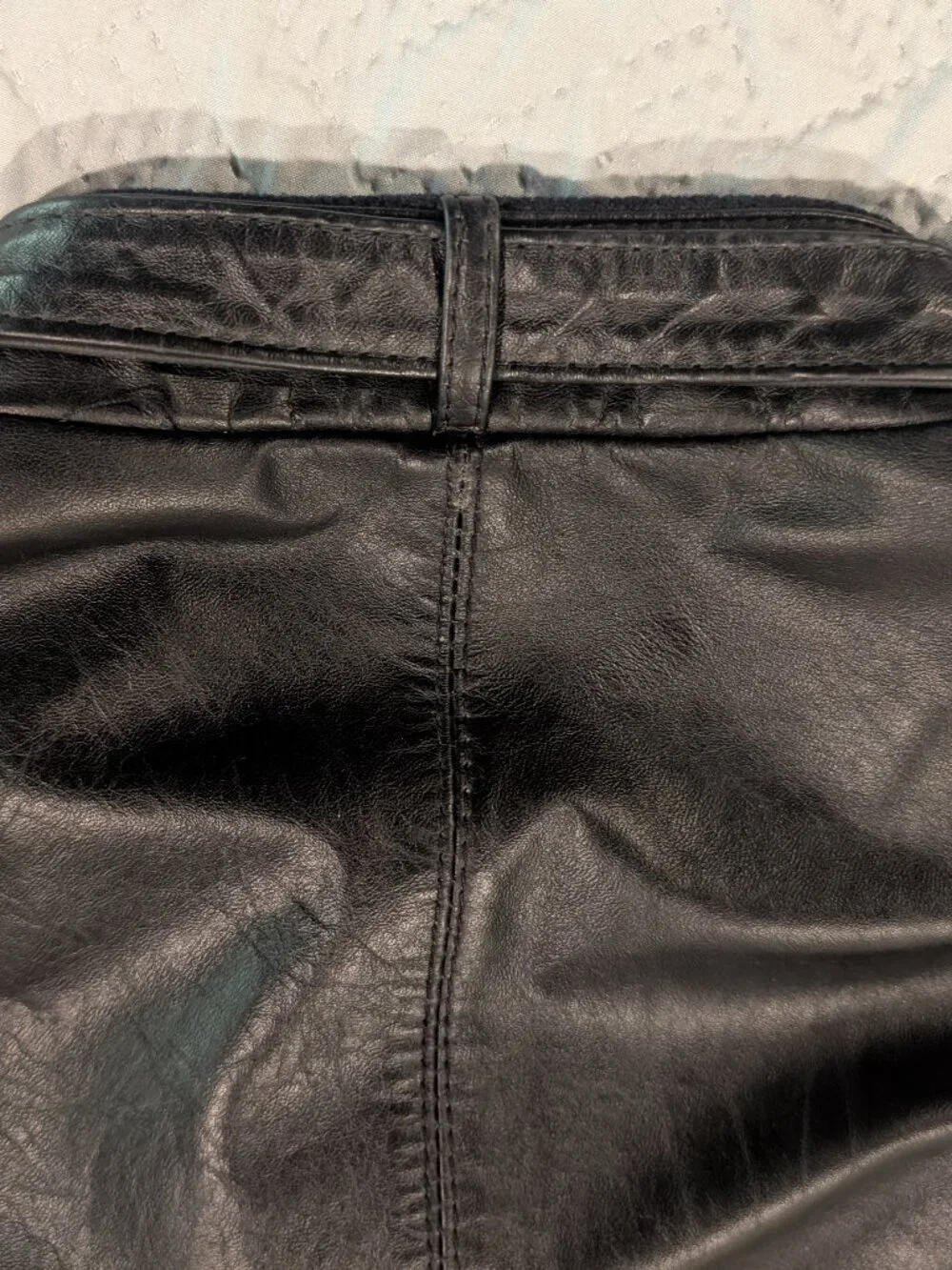 Members Only Vintage 80s Black Leather Bomber Moto Jacket Sz 44 Large Mens